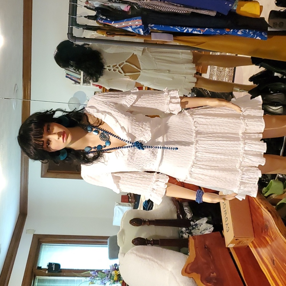 Mini Dress  white sz M by Macaron